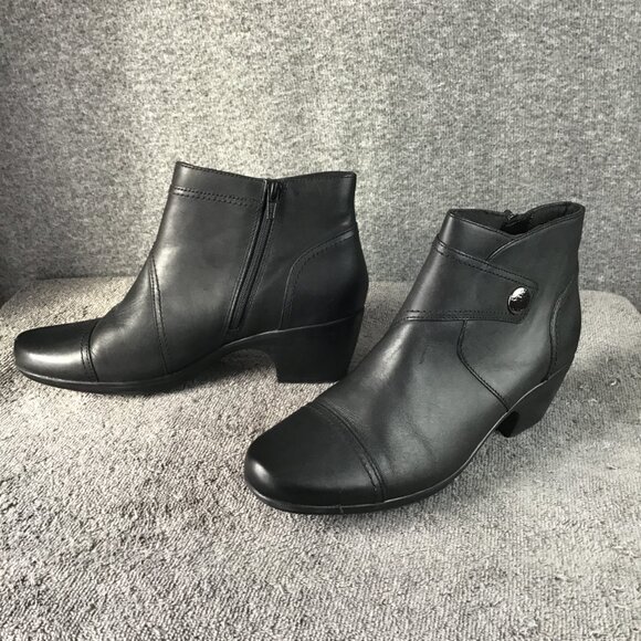 Clark's Womens Emily Calle Boot Bootie Black Sz 9 M - Picture 1 of 11